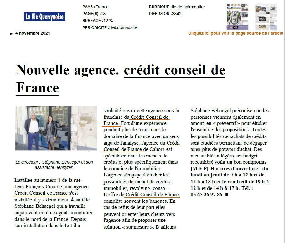 credit conseil de france cahors 