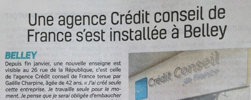 Une agence Crédit Conseil de France s'est installée à Belley